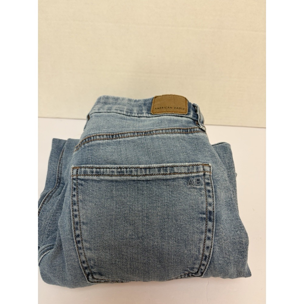 American Eagle Curvy Super Hi-Rise Light Cargo Baggy Skater Jean Sz 4  Wide Leg